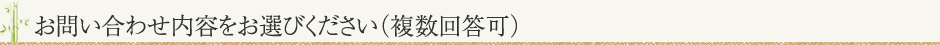 お問い合わせ内容をお選びください（複数回答可）